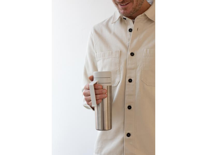 Brabantia Thermosflasche Make &amp; Take 500 ml, Hellgrau/Silber