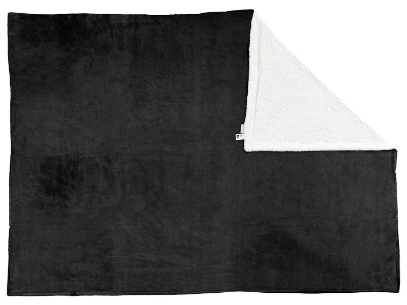 COCON Decke Fleece Sherpa 150 x 200 cm, Anthrazit-Weiss
