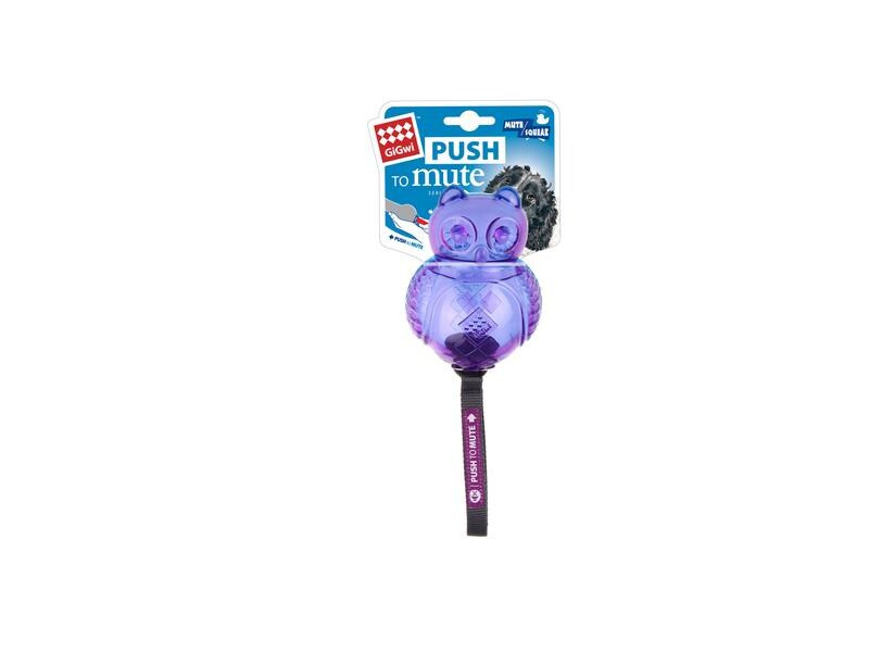 GiGwi Hunde-Spielzeug Push to mute, Eule, Violett/Blau