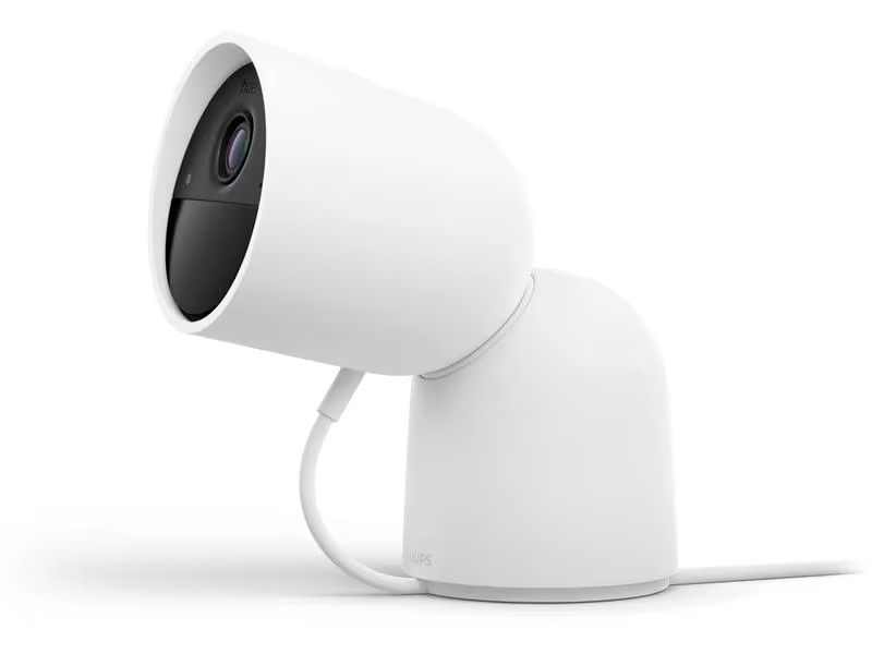 Philips Hue Secure kabelgebundene Kamera mit Standfuss Weiss