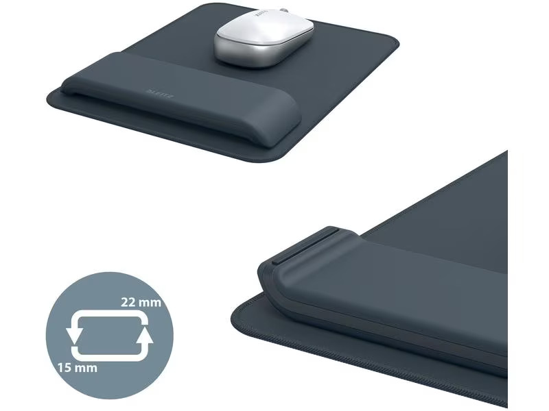 Leitz Ergonomische Mausmatte Ergo Mauspad Dunkelgrau