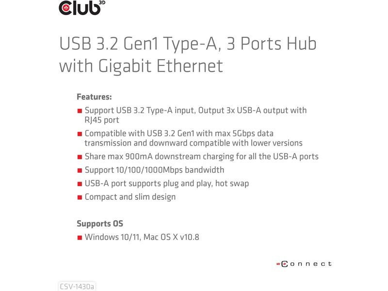 Club 3D USB-Hub CSV-1430a