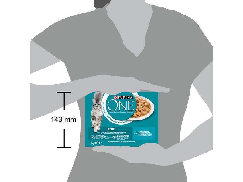 Purina ONE Nassfutter ADULT in Sauce Hochseefisch/Bohnen, 12 x 85g