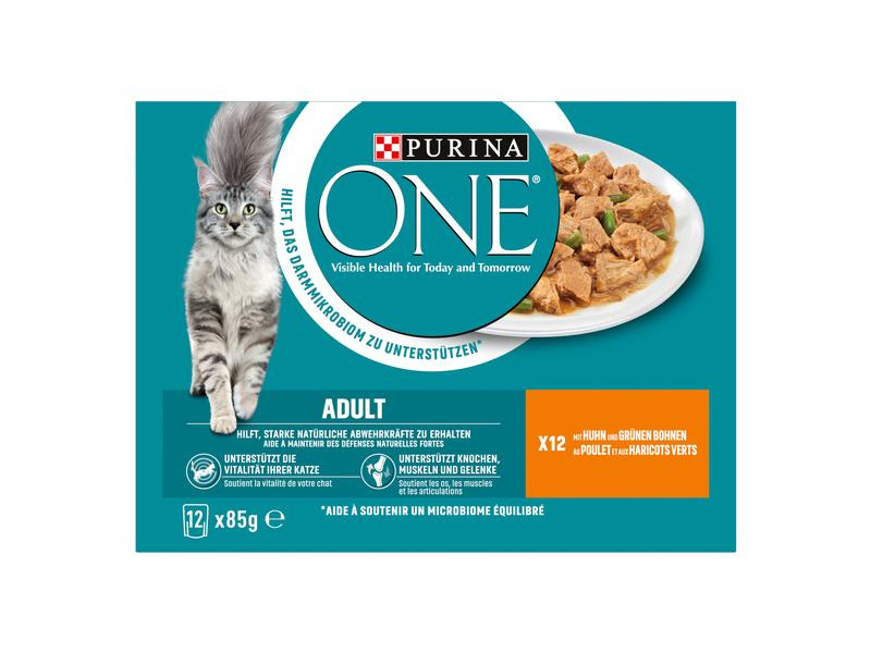 Purina ONE Nassfutter ADULT in Sauce Huhn/Bohnen, 12 x 85g