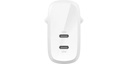 Belkin USB-Wandladegerät Dual USB-C Weiss