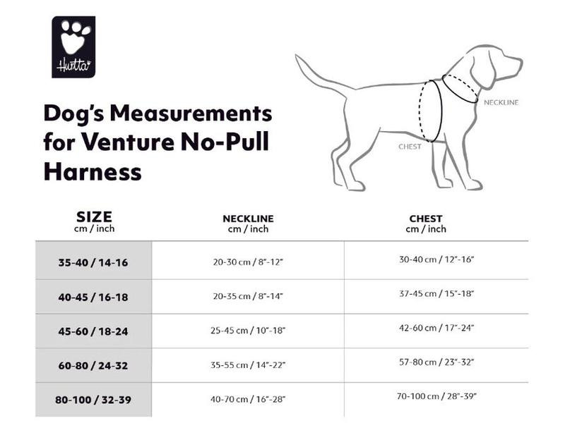 HURTTA Geschirr Venture No-Pull, 45-60, Grau