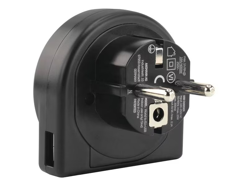 Ansmann Reiseadapter World to EU + USB
