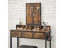 VASAGLE Schminktisch mit Hocker 90 x 141 cm, Braun/Schwarz