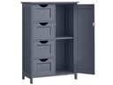 VASAGLE Regal mit 4 Schubladen 55 x 82 cm, Dunkelgrau