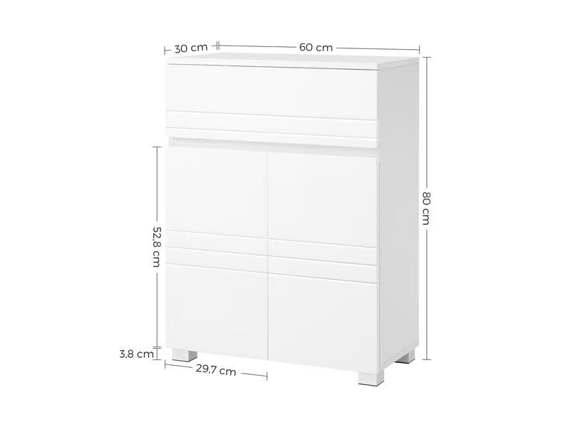 VASAGLE Badezimmerregal mit Schublade 80 x 30 cm, Weiss