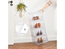 Songmics Schuhorganizer Transparent/Weiss, 6 Stück