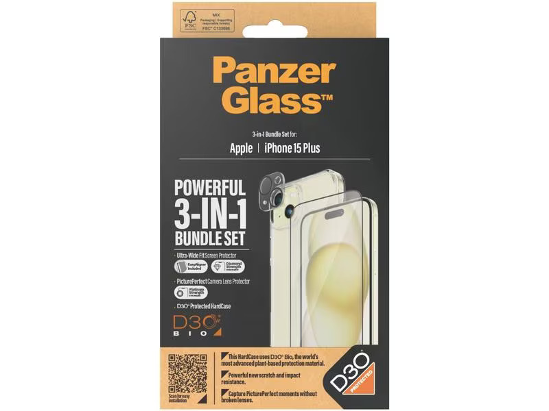 Panzerglass 3-in-1 Bundle iPhone 15 Plus