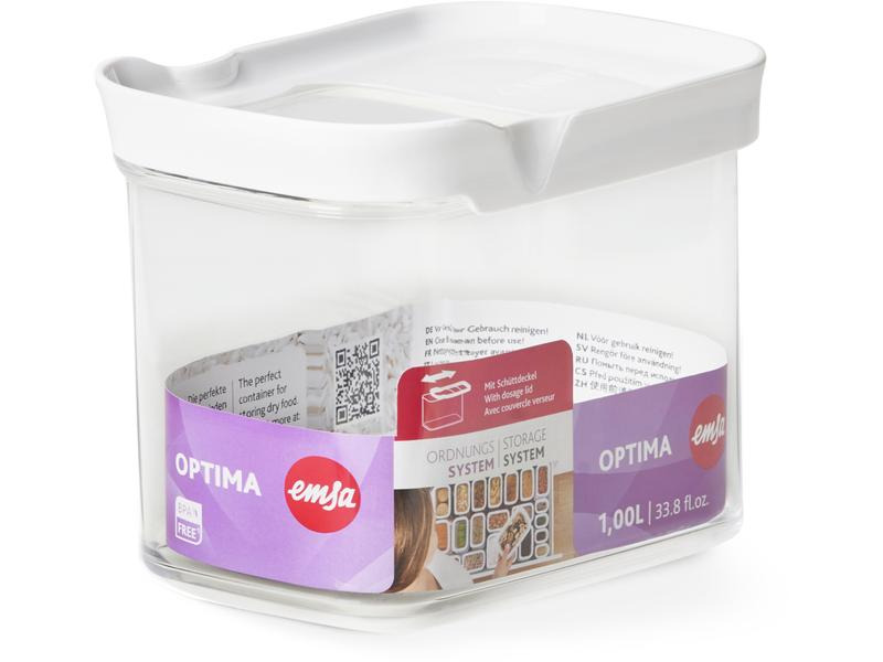 Emsa Vorratsdose Optima mit Schiebedeckel, 1 l, Transparent