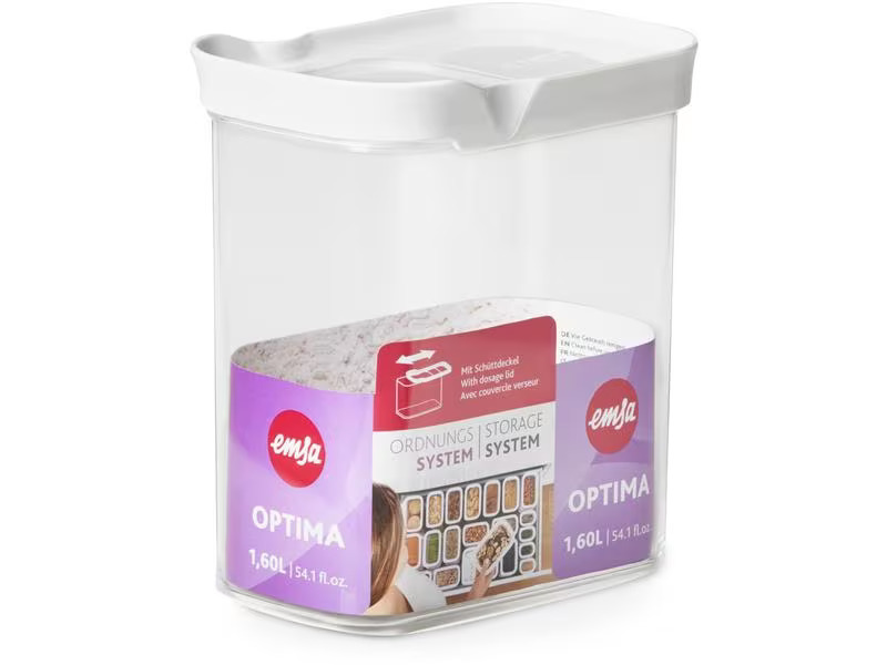 Emsa Vorratsdose Optima mit Schiebedeckel, 1.6 l, Transparent