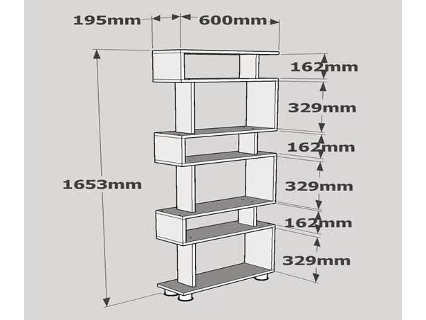Woody Fashion Regal Blok 60 x 165 x 19.5 cm, Weiss