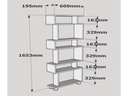 Woody Fashion Regal Blok 60 x 165 x 19.5 cm, Weiss