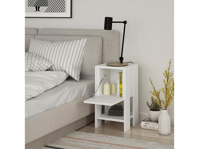 Woody Fashion Nachttisch Ema 30 x 55 x 30 cm, Weiss