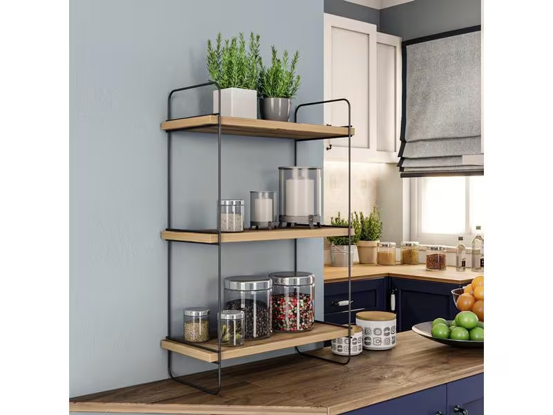 Woody Fashion Wandregal Pulalis 40 x 66 x 20 cm, Braun