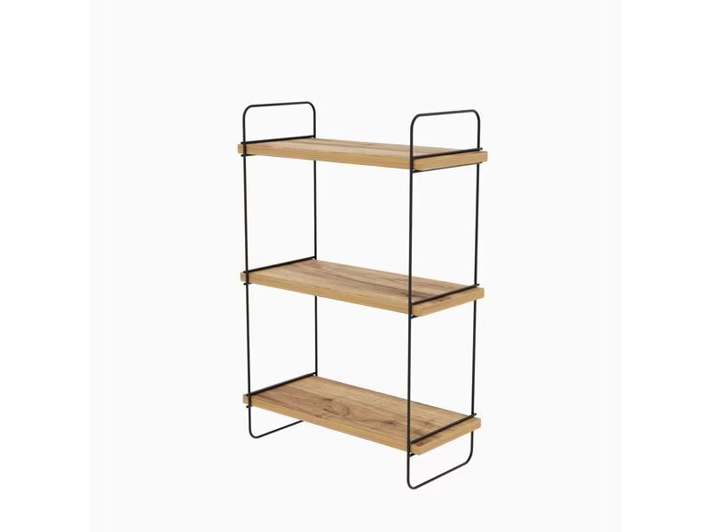 Woody Fashion Wandregal Pulalis 40 x 66 x 20 cm, Braun