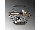 Woody Fashion Wandregal Liliales 44 x 40 x 15 cm, Schwarz/Walnuss