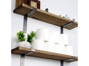 Woody Fashion Wandregal LAM004 2 Stück, 60 x 16 x 14 cm, Walnuss