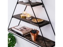 Woody Fashion Wandregal Hyacinth 60 x 52 x 15 cm, Schwarz/Walnuss