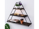 Woody Fashion Wandregal Hyacinth 60 x 52 x 15 cm, Schwarz/Walnuss