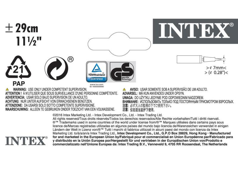Intex Handpumpe Double Quick Mini Schwarz