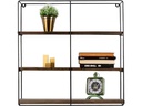 Woody Fashion Wandregal Sunflower 60 x 60 x 15 cm, Schwarz/Walnuss