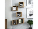 Woody Fashion Wandregal Box 30 x 30 x 24 cm, Walnuss