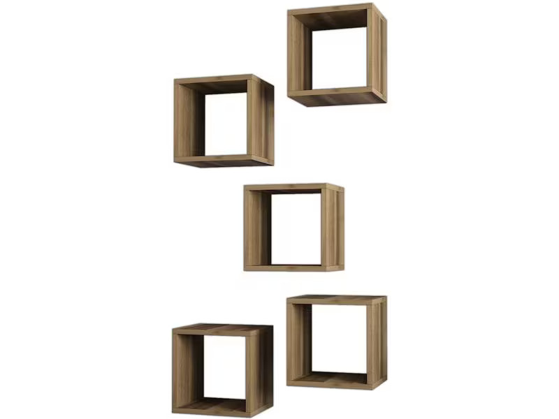 Woody Fashion Wandregal Box 30 x 30 x 24 cm, Walnuss