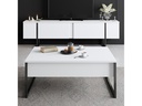 Woody Fashion Tisch Luxe 90 x 60 x 40 cm, Schwarz/Weiss