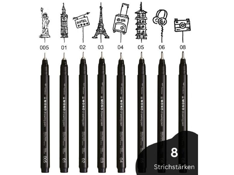 Tombow Fineliner MONO drawing pen 0.6 mm, Schwarz