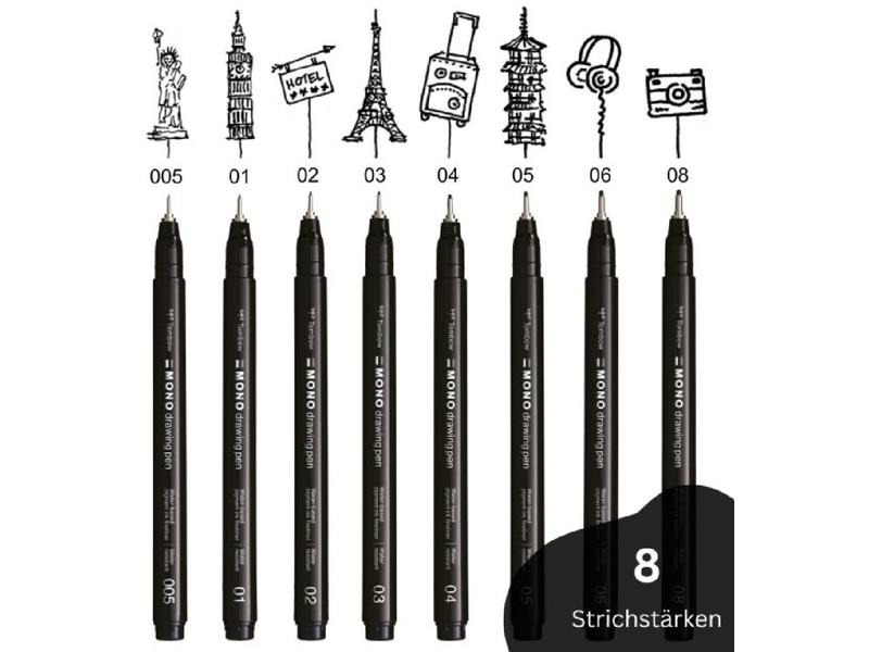 Tombow Fineliner MONO drawing pen 0.35 mm, Schwarz