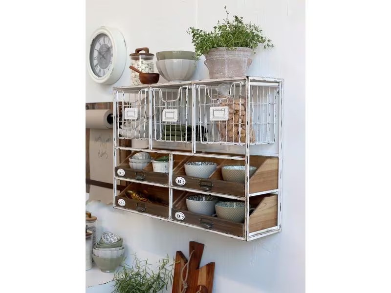 Chic Antique Wandregal 50.5 x 71.5 x 1 cm, Braun