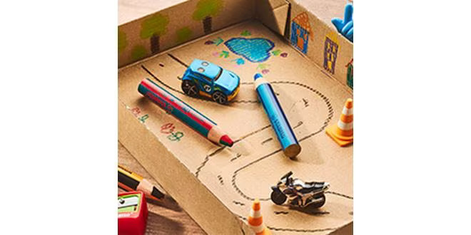 STABILO Wachsmalstifte Woody 3 in 1 duo Blau / Türkis