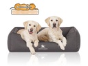 Knuffelwuff Hunde-Bett Leon Velour M – L, 85 x 63 cm, Anthrazit