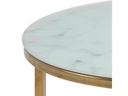 AC Design Beistelltisch Alisma Ø 50 x 42 cm, Gold/Weiss