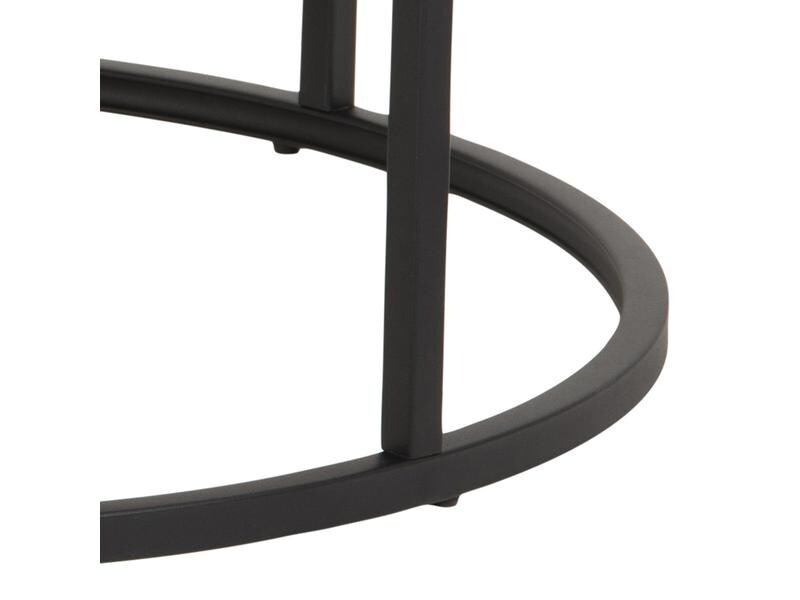 AC Design Beistelltisch Spiro Ø 80/ 50 cm, 2 Stück, Nature/Schwarz