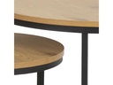 AC Design Beistelltisch Spiro Ø 80/ 50 cm, 2 Stück, Nature/Schwarz