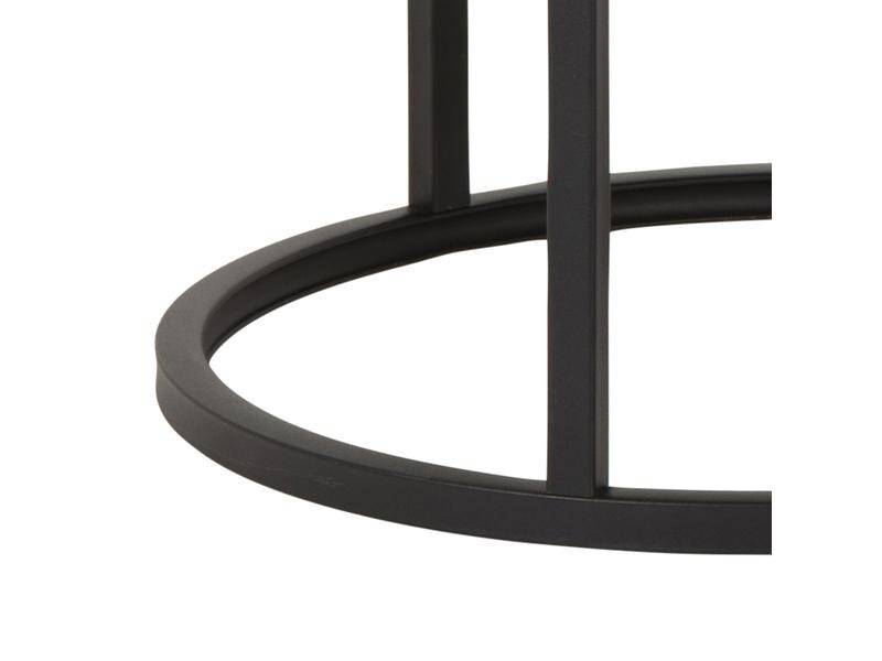 AC Design Beistelltisch Spiro Ø 80/ 50 cm, 2 Stück, Nature/Schwarz