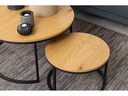 AC Design Beistelltisch Spiro Ø 80/ 50 cm, 2 Stück, Nature/Schwarz