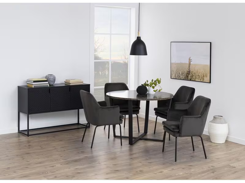 AC Design Kommode Newton 120 x 40 x 80 cm, Schwarz