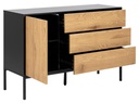 AC Design Kommode Seaford 120 x 40 x 82 cm, Nature/Schwarz