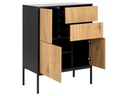 AC Design Kommode Seaford 80 x 40 x 103 cm, Nature/Schwarz