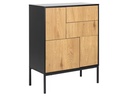 AC Design Kommode Seaford 80 x 40 x 103 cm, Nature/Schwarz