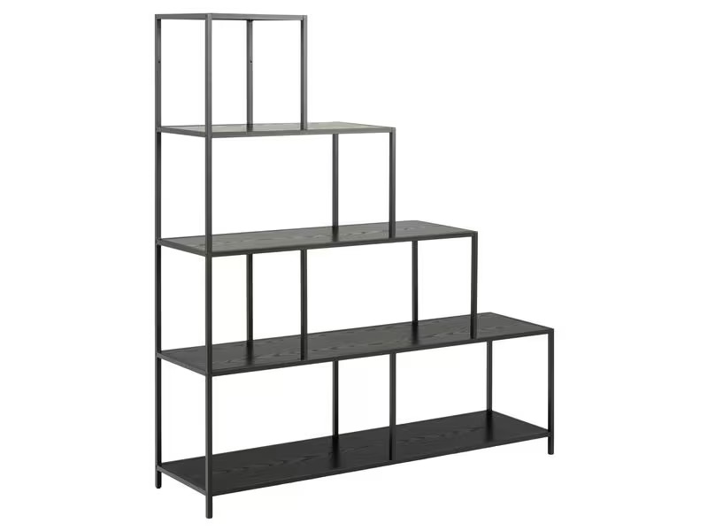 AC Design Regal Seaford 135 x 35 x 150 cm, Schwarz
