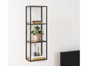 AC Design Regal Seaford 24 x 37 x 108 cm, Nature/Schwarz