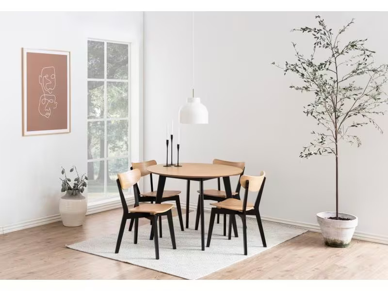 AC Design Tisch Roxby Ø 105 x 76 cm, Nature/Schwarz