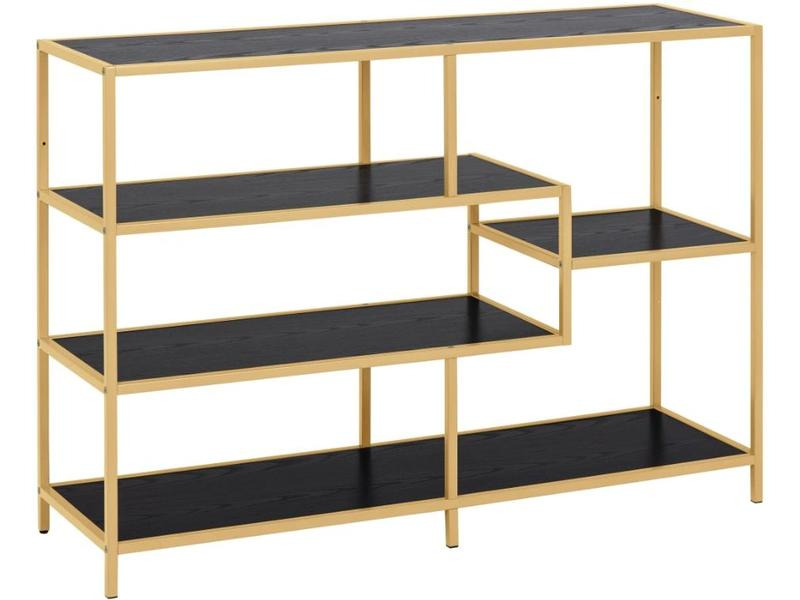 AC Design Regal Seaford 114 x 35 x 78 cm, Gold/Schwarz